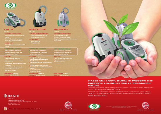 Cs, CAREservice hoover-aspira-brochure-green-ray HOOVER | GREEN RAY [BROCHURE] Brochure Hoover  Green Ray catalogo Brochure  